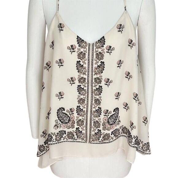 maurices Tank Top Womens XL Ivory Floral Border Print Swing Cami Boho - Picture 10 of 10